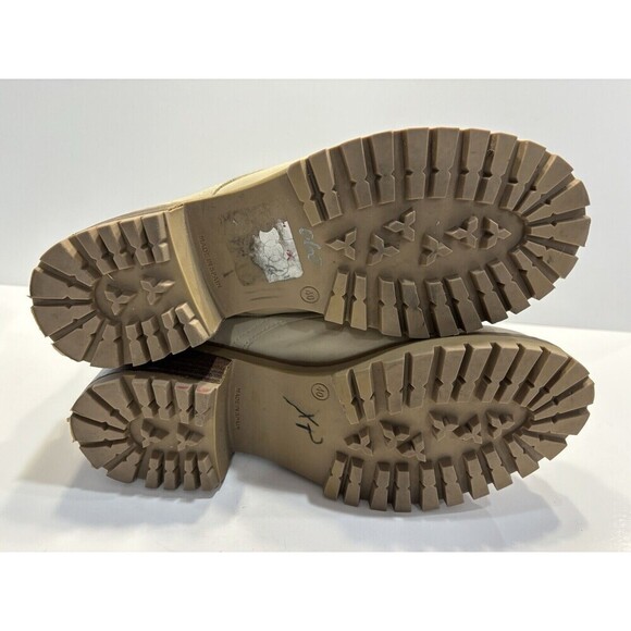 Bertuchi Combat Boots Womens Soft Leather Beige Zip Up Traction Heel Sz 9 - Picture 8 of 15